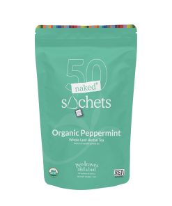 Two Leaves and a Bud Organic Peppermint 50 Naked Tea Sachets Naturally Caffeine Free 50 Count Pack of 1