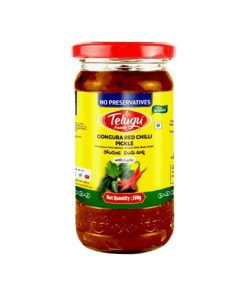 Telugu Foods Gongura Red Chilli Pickle with Garlic 300gm