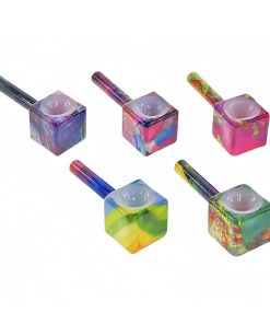 Alternative view of 4″ Sprayplating Color Glass Hand Pipe