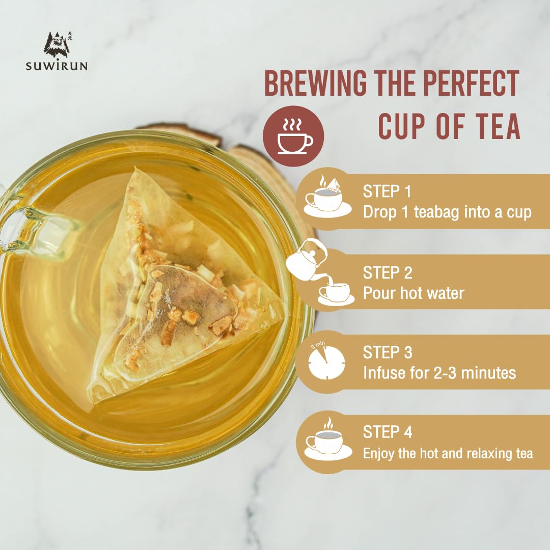 Suwirun Organic Lemongrass & Ginger Tea 25 Bags Product of Thailand Caffeine Free Herbal Tea - Image 7