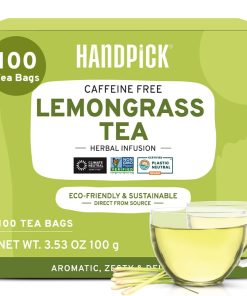 HANDPICK Lemongrass Tea Bags 100 Count Non GMO Caffeine Free