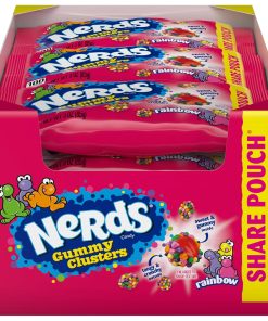 Alternative view of nerds candy gummy clusters raimbow share pouch 12ct