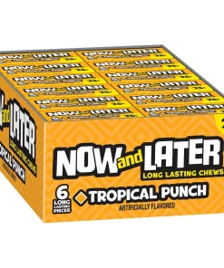Now and Later Long-Lasting Chew, Tropical Punch Flavor, 0.93 Each, Pack of 24
