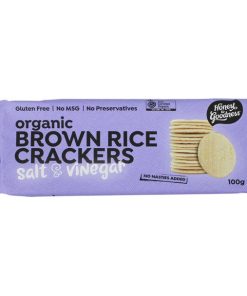 Alternative view of Organic Brown Rice Crackers Salt & Vinegar 100g **
