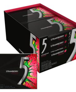 Alternative view of 5 Gum Strawberry Flood Sugarfree Gum 10 Count 15 Stick Package