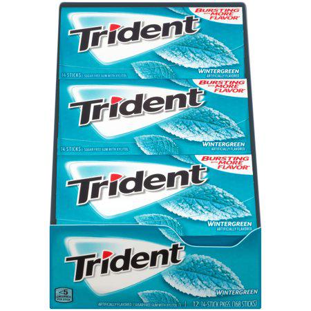 Trident Wintergreen Sugar Free Gum 12 Count 14 Pieces Each Tray - Image 2