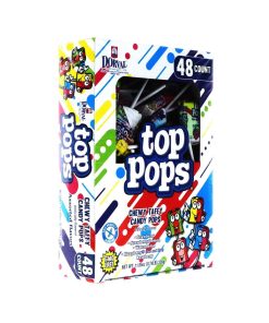 Dorval 11.85 Oz 48 Ct Top Pops Taffy Lollipops Assorted Flavors