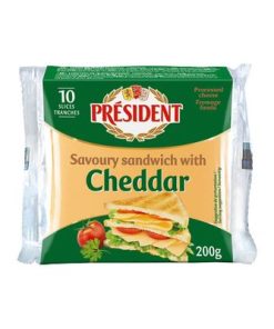 Alternative view of President Savoury Sandwich with Cheddar – 200g